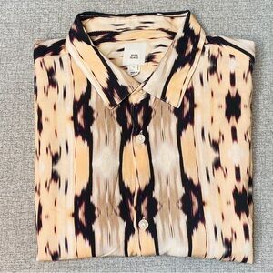 River Island Large Men’s Short Sleeve Abstract Print Button Front Casual Shirt